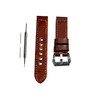 NICKSTON Dark Brown Brushed Genuine Leather Band Compatible with Garmin