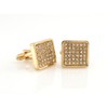 Blingforfun Elegant Vermeil Square CZ Gold Tone Cufflinks Gift Boxed
