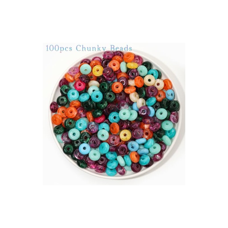 FIRAZIO 100pcs Chunky Beads Bulk 18mm Acrylic Abacus Resin Bead