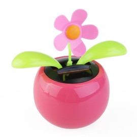 Pink Solar Dancing Sun Flower Automotive Ornament Solar Powered Dancing Sun Flower in Colorful Pots Swinging Animated Bobblehead Dancer Window Sun Catcher Car Dashboard Decor Solar Power Kits