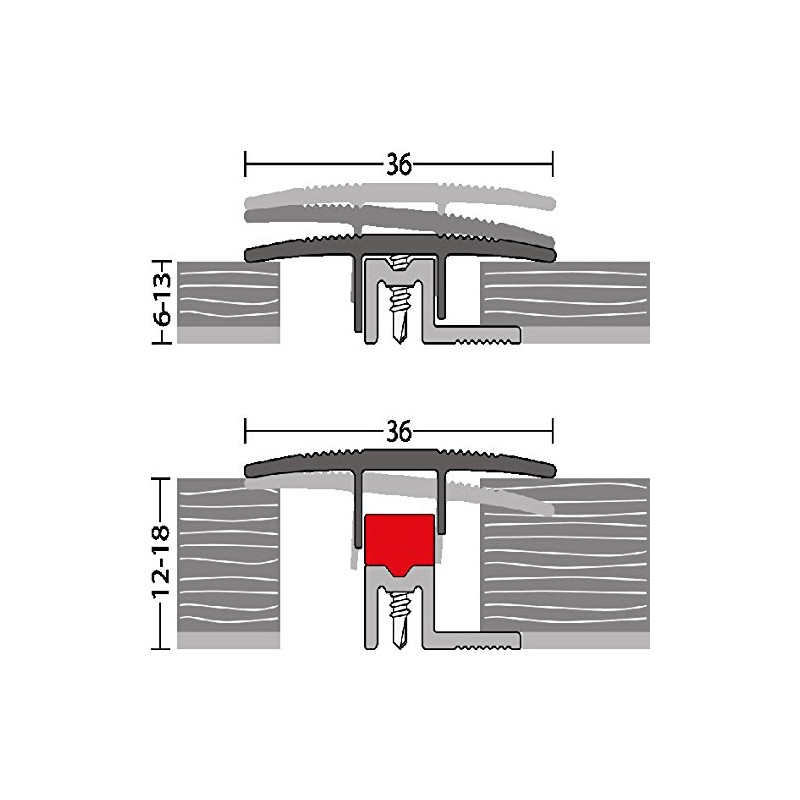 PS 400 Transition Profile PEP 100 cm Havana