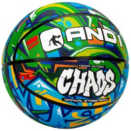 AND1 Chaos Baloncesto de Goma: Reglamento Oficial Tamaño 7 (29.5 Pulgadas) Baloncesto de Goma – Construcción de Canal Profundo, Hecho para Interiores y Exteriores