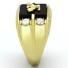 YourJewelleryBox Mens eagle ring gold onyx military cz 18kt stainless