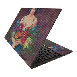 MightySkins Carbon Fiber Skin for HP Envy x360 15" (2020) - Eye Bouquet | Protective, Durable Textured Carbon Fiber Finish | Easy to Apply, Remove, and Change Styles | Made in The USA