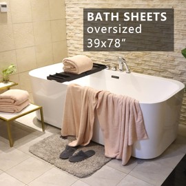 YTYC Towels,39x78 Inch Oversized Bath Sheets Towels for Adults Luxury Bath Towels Extra Large Sets for Bathroom Super Soft Highly Absorbent Microfiber Shower Towels 80% Polyester (Pink,2 Piece)