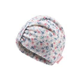 Sterntaler Beanie Hat in Melange Look with Subtle Stripes - Newborn Hat with Cut Ear Flaps and Tie Band, lightblue