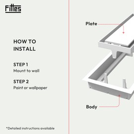 Fittes Framed Wall Vent [Lite+] - 6"x14" - Cotton White