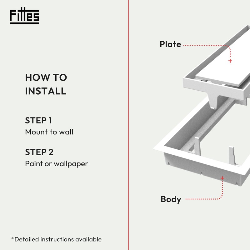Fittes Framed Wall Vent [Lite+] - 6"x14" - Cotton White