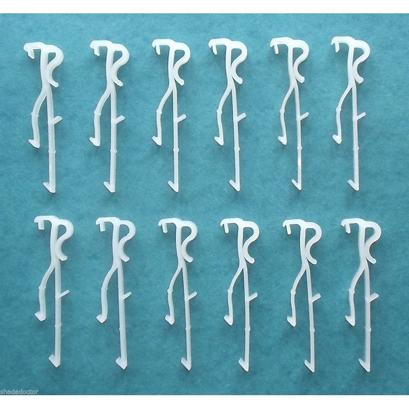 12 Pack - 2" Double Slat Valance Clips for Wood