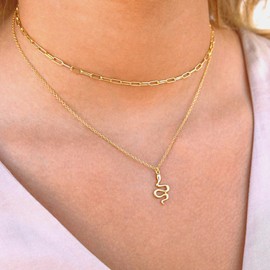 ZOERAY Gold Layered Necklace for Women 14K Gold Plated Dainty Necklace
