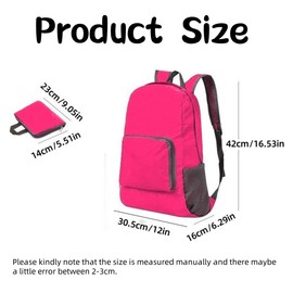 25L Lightweight Backpack, Foldable Large Capacity Nylon Hiking Daypack Rucksack, Water Resistant Small Travel Day Bag for Men Women Kids Outdoor Camping Mountaineering Walking Cycling Climbing Fishing