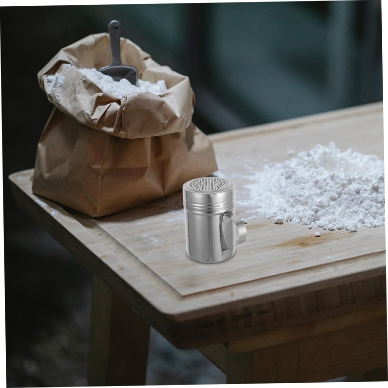 LABRIMP 127Holes Stainless Steel Powder Dispenser with Ergonomic Handle Bright