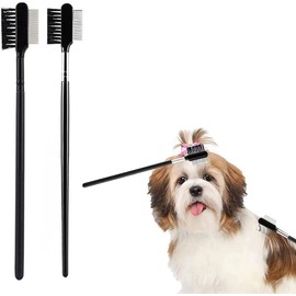 Black Dog Combs Head Brush Cleaning Tear Stain Remover Kitten Puppy Pet Eye Comb Pet Products for Small Cat Dog Double-Sided Comb Brush Pets Grooming Comb for Dogs Cats Removing Crust and Mucus