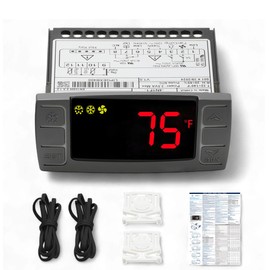 for Dixell XR02CX-4N1F1 Temperature Controller Digital Thermostat Controller with Temperature Sensing Probe, Instructions, 120V 50-60Hz for Refrigerators, Freezers, Heating Appliances