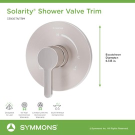Symmons Solarity Single Handle Shower Valve Trim Kit in Satin Nickel (Valve Not Included)