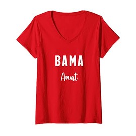 Womens Bama Aunt Alabama Auntie Family Member Matching V-Neck T-Shirt