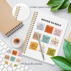 LADOCK Note to Self Mental Health Spiral Notebook, Self Love Gifts, Therapy Journal for Women, Therapy Counselor Office Must Haves, Inspirational Notebooks for School Work, 5.5x8.3