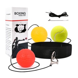 JUNUNDJING Boxing Reflex Ball, Reflex Ball, Boxing Training Ball, Various Boxing Balls with Headband, 3 Balls