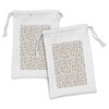 Ambesonne Tea Party Fabric Pouch Set of 2, Scattered Motifs