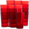 Restaurant Grade, BPA-Free 12oz Red Plastic Cups 24pk. Super Durable,