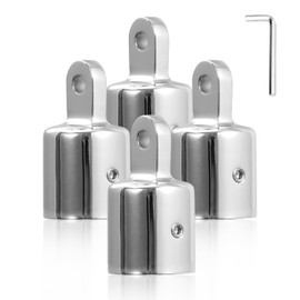 4 PCS Bimini Top Caps Tube,Stainless Steel 316 Boat Hardware Bimini Top Canopy Fits 7/8" and1,Bimini Top Eye Cap End Fitting with L Shape Hex Key (7/8 inch)