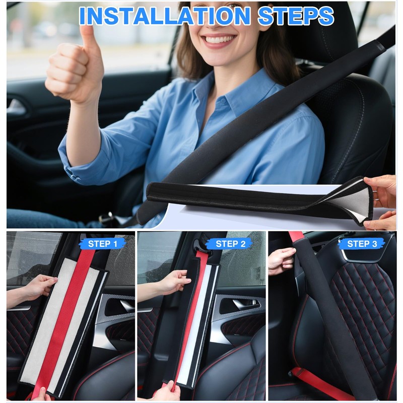 Extra Long Seat Belt Cover Pad, 27.5 inch 2025 Upgraded