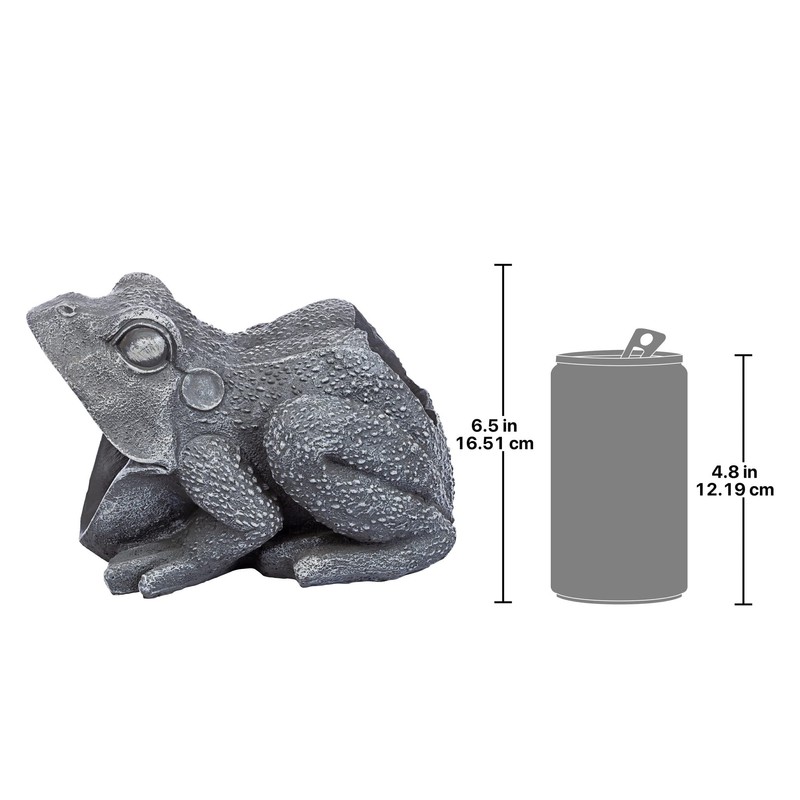 Design Toscano QM7512081 Garden Frog Decorative Object, Grey Stone