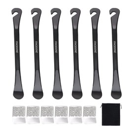 FIHODONE Pack of 6 Bicycle Tyre Levers, Black, Tyre Levers with Metal Rasps, Bicycle Tyre Lever, Bicycle Tool, Tyre Change Tool Metal