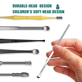 HOTX Ear Wax Removal Kit, Ear Cleansing, Cleaning Brush and Storage Box, One-Piece Ear Picker Design for Adults and Kids (Yellow 7Pcs)