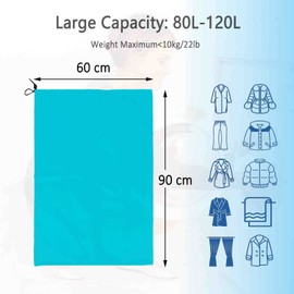 Laundry Bag Travel 60 x 90 cm, Laundry Bag Dirty Laundry Large Capacity Laundry Bag Travel with Drawstring Closure, Fabric 120L Dirty Laundry Bag (1 Piece Light Blue)