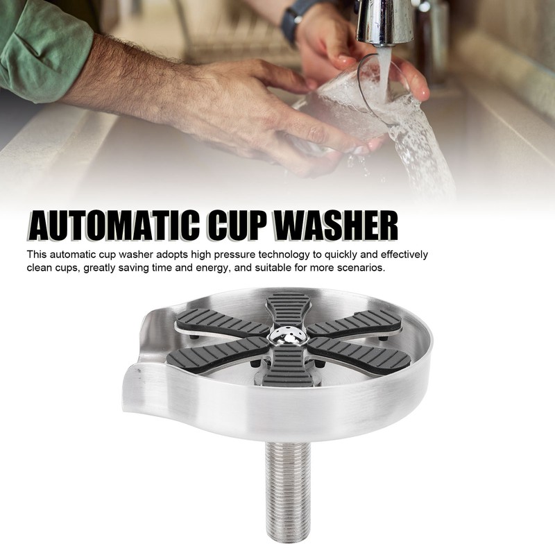 Automatic Cup Washer High Pressure Glass Rinser Press Type Stainless