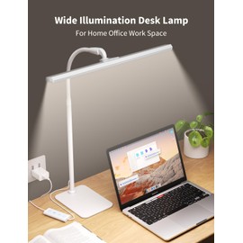 Kary LED Desk Lamps for Home Office, Tall Desk Light with Base, Flexible Gosseneck Adjustable Height 5-Level Dimmable Brightness & Color, Architect Lamp for Working,Reading,Crafting,Study