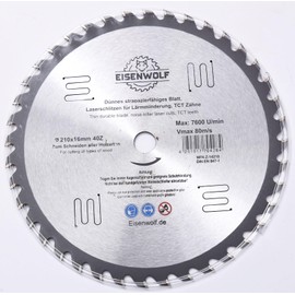 210 x 16 mm 40 Teeth Saw Blade for Wood
