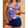 Women Tankini Swimsuits with Shorts - Two Piece Tummy Control