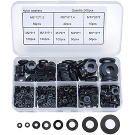 TAORAYO Nylon Flat Washer Flat Washer Crush Flat Washer Drain Washer Nylon Ring Gasket Set Washer Flat Ring Seal Kit Set Sealing Ring Spacer Drain Gasket Gasket Fastener Plastic Flat O Ring Gasket