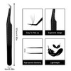 VAVALASH Lash Tweezers for Eyelash Extensions, Fiber Tip Diamond Grip