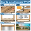 Muzata 50Pack 26" x3/4" Aluminum Deck Balusters Square Baluster Deck
