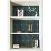 Peel and Stick Wallpaper Gold and Blue Stripe Contact Paper