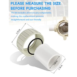 350157 Union Replacement Kit for Pentair SuperFlo & SuperFlo VS Pool Pumps – Compatible with Pentair 342001 & SuperMax Inground Pool and Spa Pumps – Heavy-Duty PVC Union Fittings, 2 Pack