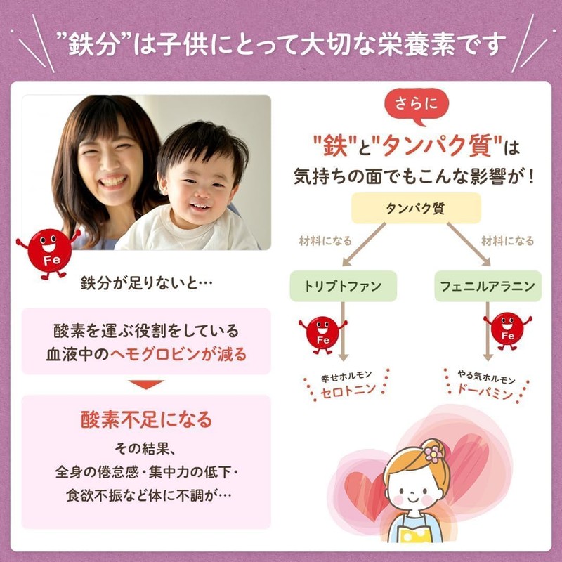 ココロとカラダ 子供 鉄分 フェリチン鉄 オーガニックプロテイン パウダー 無添加 有機JAS USDA 250g