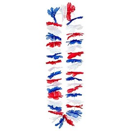 Boland 62034 – Hawaiian chain France, 1 piece, one size, blue-white-red, tricolore, world champion, football, public viewing, flowers, accessory, fancy dress, costume, carnival, theme party