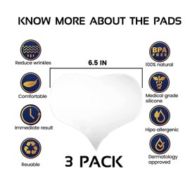 Skywee Professional Products Skywee Professional Products Chest Wrinkle Pads Upgraded - Decollete Anti Cleavage Wrinkles Silicone Pad Set of 3 Reusable Patches for Skin Lines Prevention, Wrinkle Remover Treatment