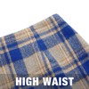IDEALSANXUN Falda a cuadros de cintura alta para mujer, Azul,