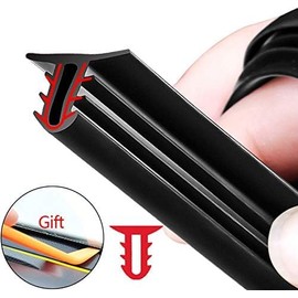 Volwco Car Sealing Strip 1.6M Soundproof Dustproof U Type Rubber Edges Sealing Strip Noise Insulation for Car Dashboard Windshield Black
