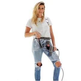 CHAILIQIANGG Transparent Apron Waterproof TPU with Pockets, Woman Man Work Apron Hairdresser with Strap, Kitchen Apron Chef Oil-proof and Easy Cleaning Apron Kitchen Apron, white, 120 cm