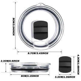 2Pcs 20oz Magnetic Tumbler Lid with 4Pack Magnetic Sliders, Replacement Cup Lids Tumbler Cover Spill Proof Fits YETI Rambler, Old Style Rtic, Ozark Trail and More