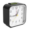 Small Clock Black Alarm Silent Minimalistic Design Snooze with Backlight