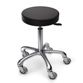 TASALON Rolling Stool - Adjustable Stool with Wheels - Soft Swivel Workbench - Desk Chair for Kitchen, Salon, Spa, Tattoo, Pedicure - Massage Salon Esthetician Chair – Black