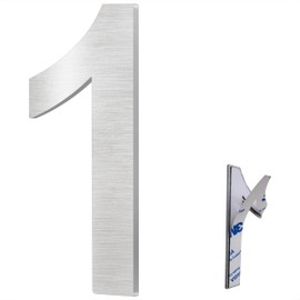 XYL HC 3-inch (Approximately 7.6 cm) Stainless Steel House Numbers, Mailbox Numbers, Self-adhesive Metal Address Numbers, Suitable For Number Signs For Hotels, Apartments, And Courtyards (Silver 1)