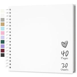 Hiwhy Scrapbook 10x10 Inch DIY Scrapbook Album Hardcover Kraft Paper Scrap Book Photo Albums 20 Sheets Memory Book for Family, Wedding